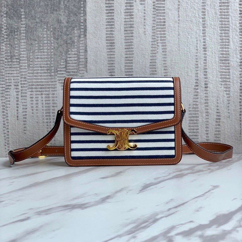 21SS New Celine Shoulder Bag Replica Medium Triomphe Bag Stripe 191242DKU07AT 21SS New Celine Shoulder Bag Replica Medium Triomphe Bag Stripe 191242DKU07AT