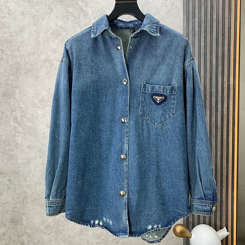 Free shipping on Prada replica oversized organic denim shirt pug48313 Free shipping on Prada replica oversized organic denim shirt pug48313