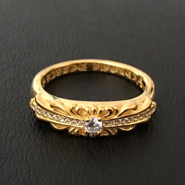 Very popular Chrome Hearts Floral 22k Gold Diamond Gold Ring Replica Kui61904 Very popular Chrome Hearts Floral 22k Gold Diamond Gold Ring Replica Kui61904