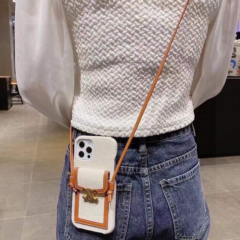 ☆Super popular☆Celine☆iPhone12/13 pro case fake? With strap Cek61745