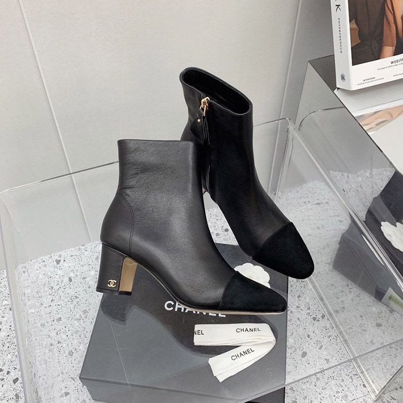 [New limited edition? Super cute?] CC & Chanel logo boots replica shu98431