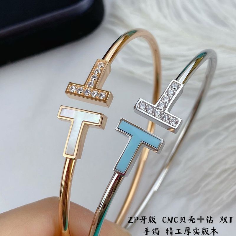 Not available in Japan Tiffany T Diamond Fake Wire Bracelet Tig30895