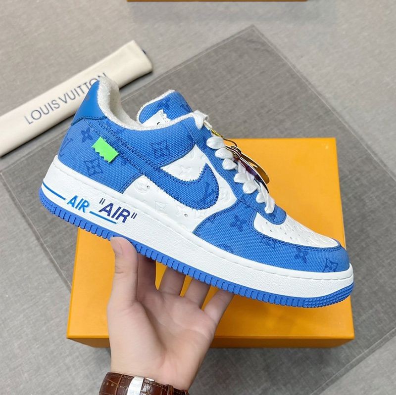 Rare color Louis Vuitton x Nike Monogram Air Force 1 collaboration sneakers Blue x White nay62601