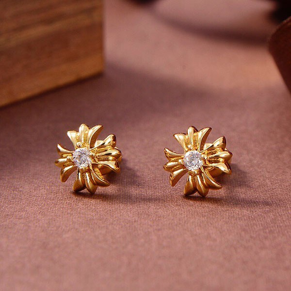 ☆Super popular☆ [Chrome Hearts earrings fake] CH Plus 22k gold diamond Kud33898
