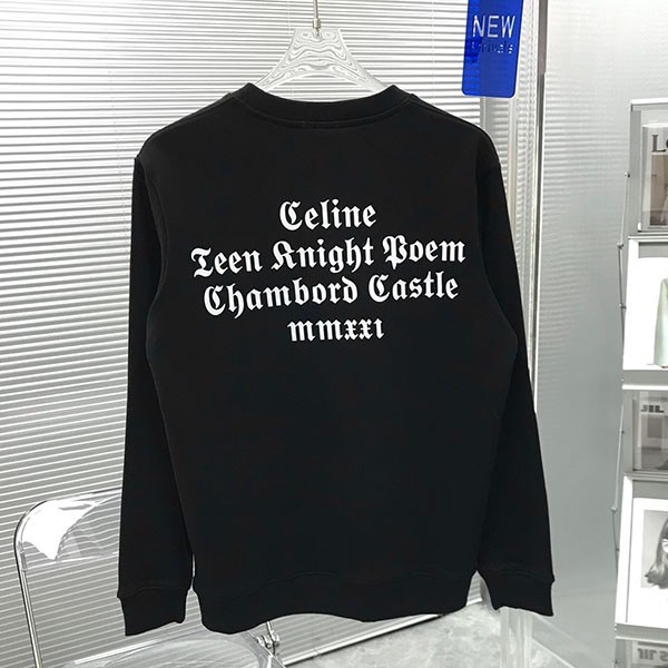 Very popular! Rare Celine loose sweatshirt in black, fake Ced26021