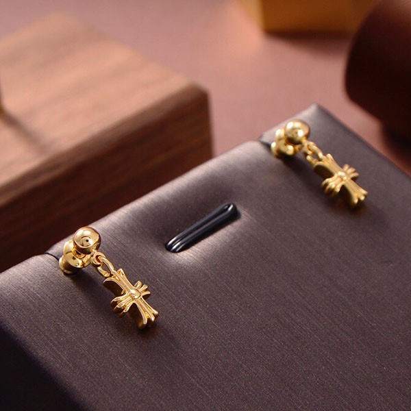 Limited color [Chrome Hearts earrings fake] CH Plus Tiny E 22k gold Kue74878
