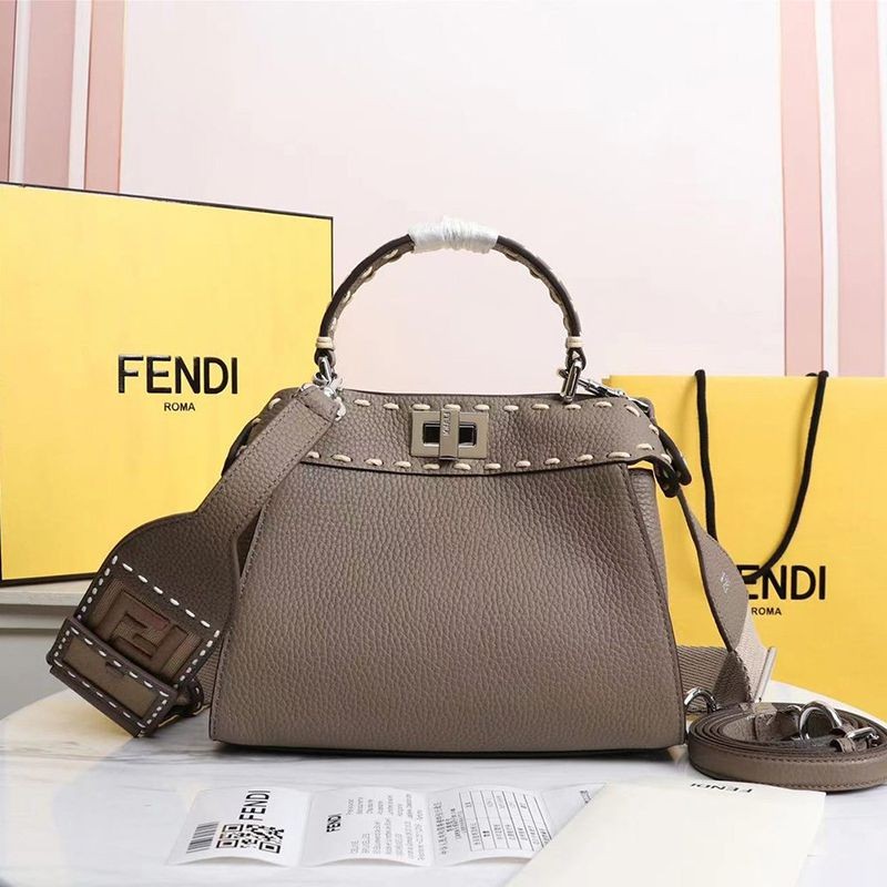 Cute Fendi Replica Peekaboo Mini Full Grain Leather Bag few58100