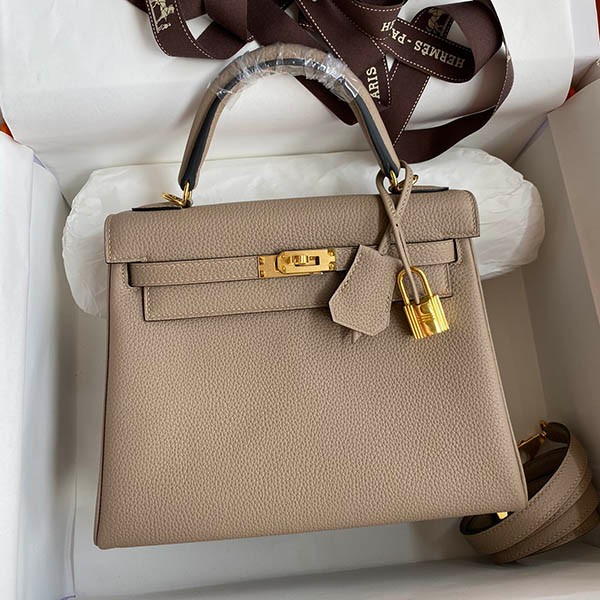 No. 1 in total sales! Hermes Kelly copy 25cm with in-sewn touch and gold hardware erf81213