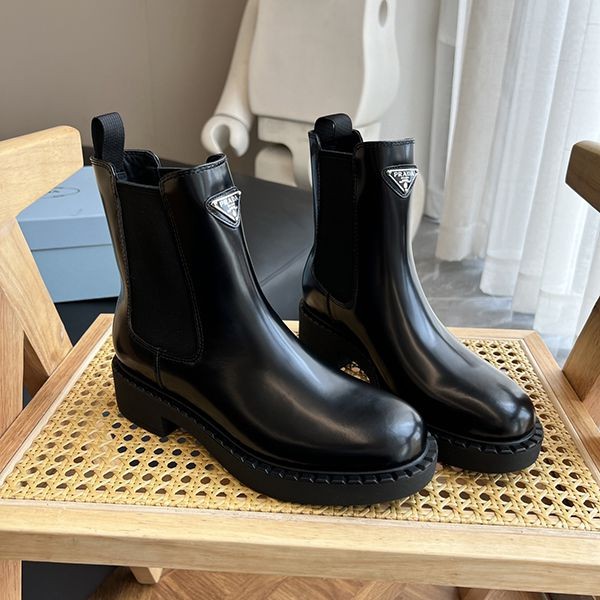 ☆24SS☆ Tax included [Prada] Brushed leather ankle boots, cheap F0002