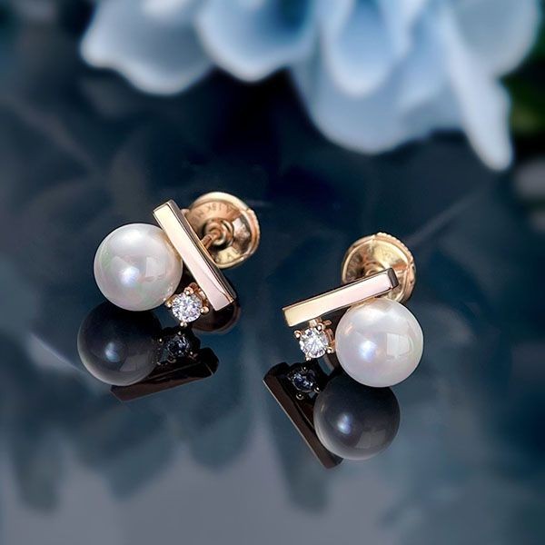 TASAKI Balance Class Earrings Fake Pearl Diamond tar88378