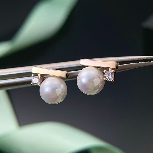 TASAKI Balance Class Earrings Fake Pearl Diamond tar88378