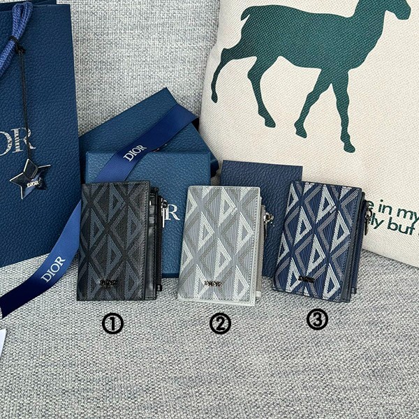 Dior Replica Vertical Bi-Fold Card Holder 3 Colors 2ESCH138DCO