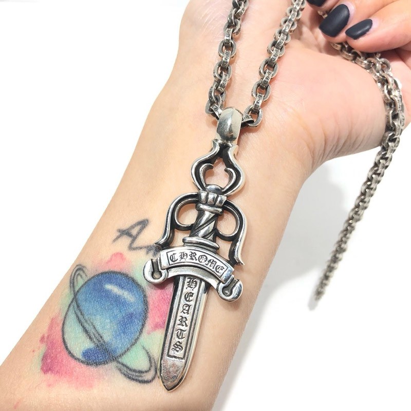 Eye-catching color Chrome Hearts necklace replica dagger silver Kuf05066