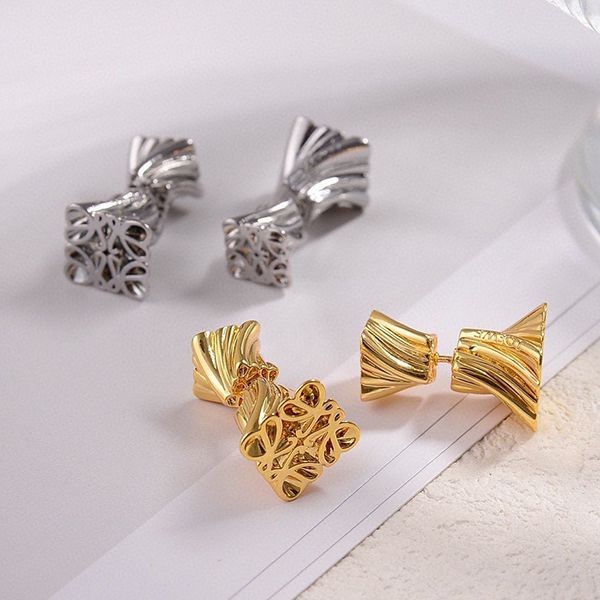Popular Loewe Twisted Anagram Stud Earrings Replica loa64327