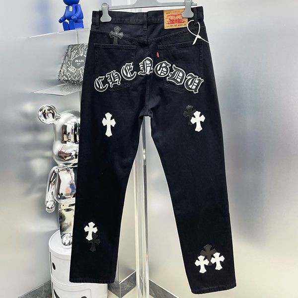 CHROME HEARTS Crosspatch Grade N Washed Denim Pants Kuu93785