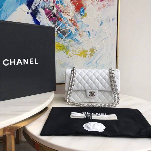 New for Fall/Winter: Chanel Replica Matelasse Chain Bag White shu45572