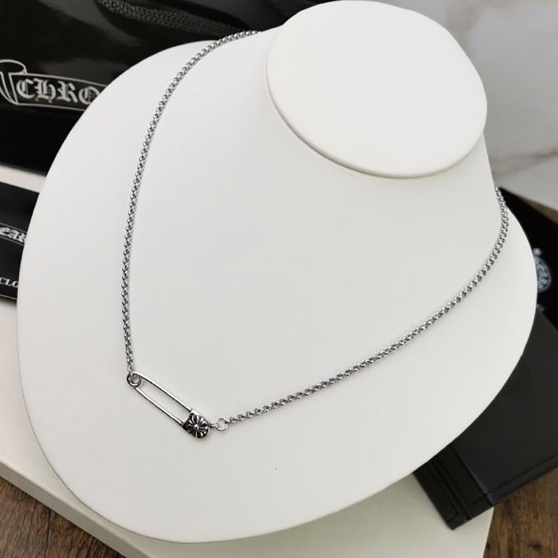 Very popular Chrome Hearts safety pin necklace replica CH Plus Safety Pin 41cm Kur96573