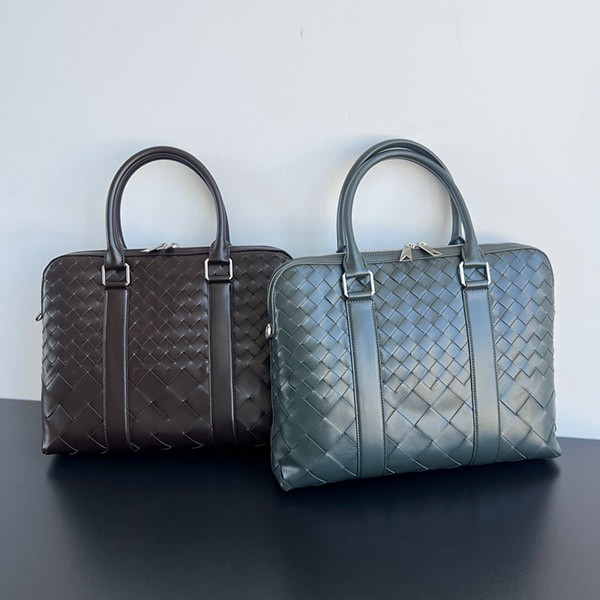 [Bottega Veneta Replica] Slim Intrecciato Briefcase 2 colors bor71966