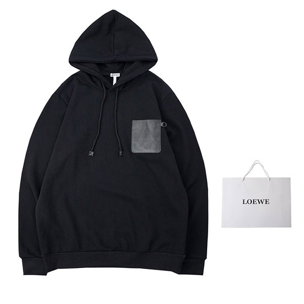 Loewe Anagram Leather Patch Hoodie Replica H526Y25X15 Loewe Anagram Leather Patch Hoodie Replica H526Y25X15