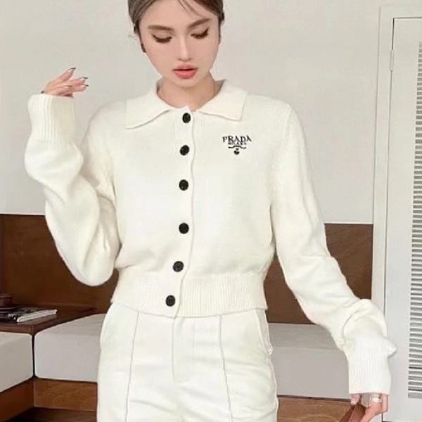 N-grade recommended Prada copy Shetland wool cardigan puw54193