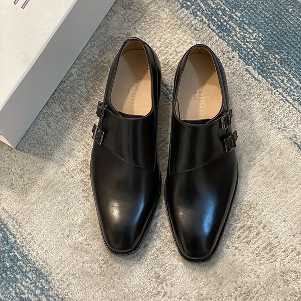 Berluti patchwork fake Galle Scritto double monk shoes bes65784