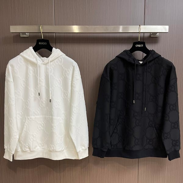 Love at first sight? Gucci logo cotton jersey hoodie replica in 2 colors guj66978