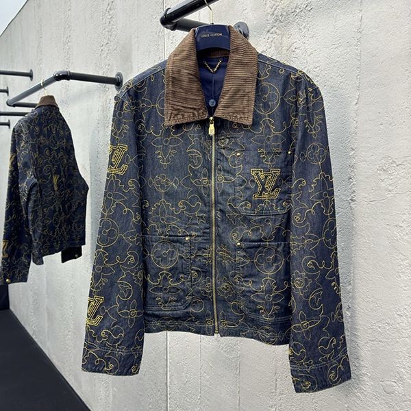 Louis Vuitton Embroidered Denim Work Jacket Replica 1AFWXM
