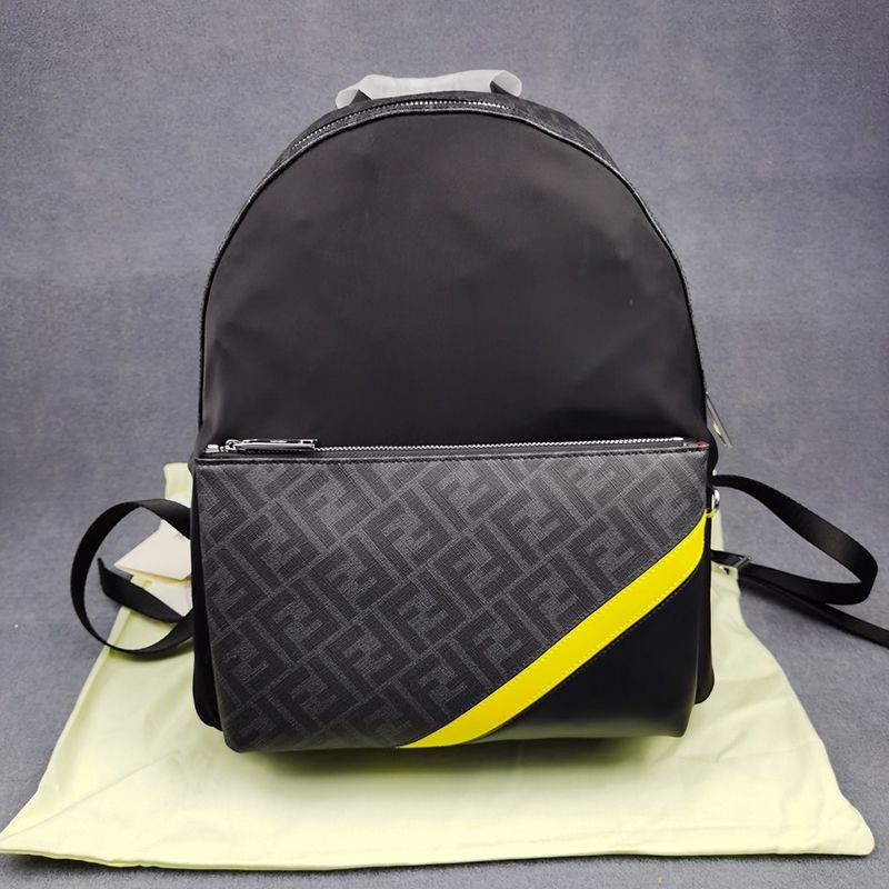 Eye-catching color Fendi backpack replica black nylon backpack fer80147