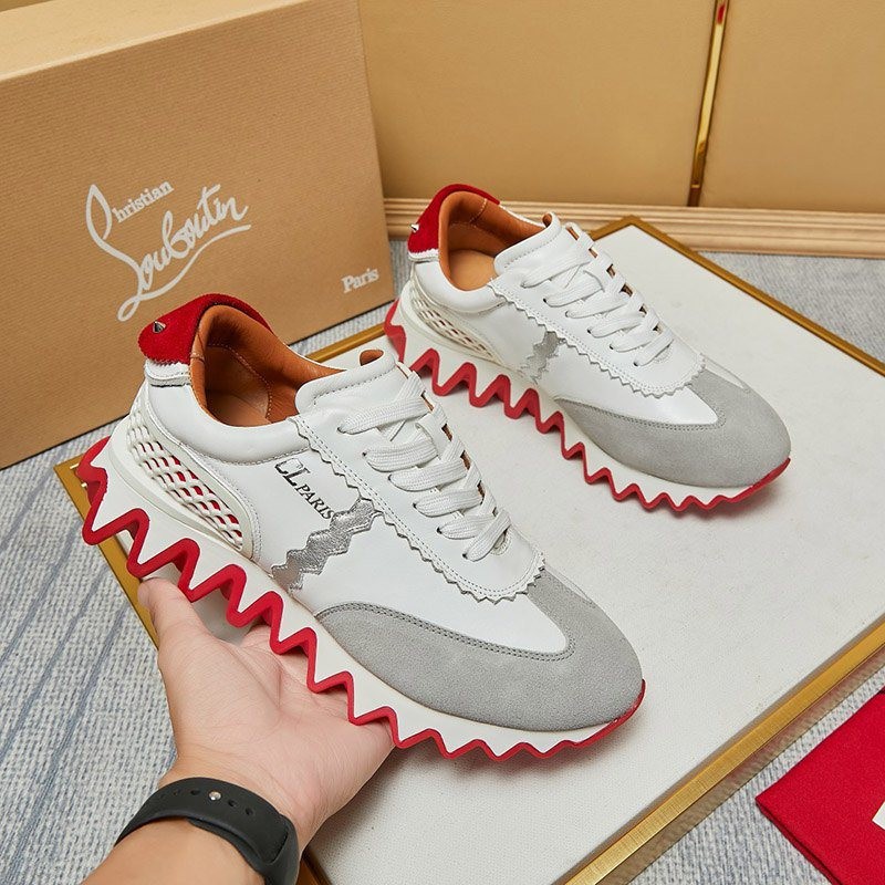 Free shipping Louboutin copy LOUBISHARK refreshing white ★ sneakers Rup66572