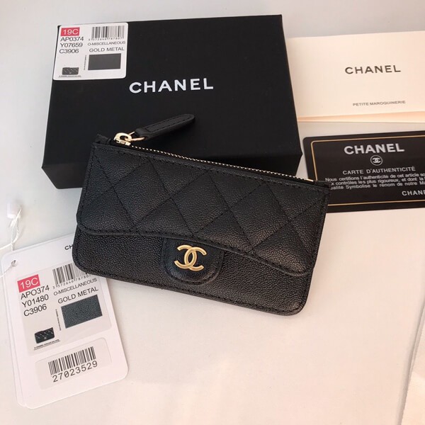 Eye-catching color Chanel card case caviar skin copy shv49236