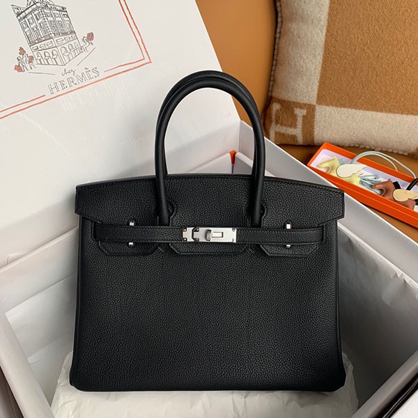 Hermes Birkin Black Togo Replica Silver Hardware he26014