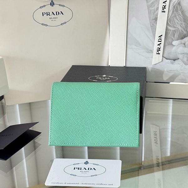 Prada Saffiano Replica Leather Small Wallet 2 Colors puo65316