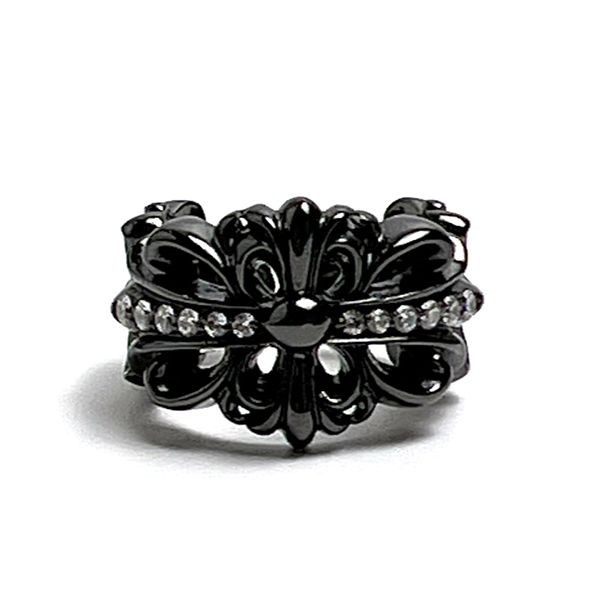 CHROME HEARTS Double Floral Cross Ring, Cheap, Diamond, Kuf52695 CHROME HEARTS Double Floral Cross Ring, Cheap, Diamond, Kuf52695