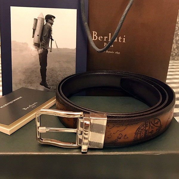 Very popular [Berluti replica] Essence leather belt - 32 mm bea30141