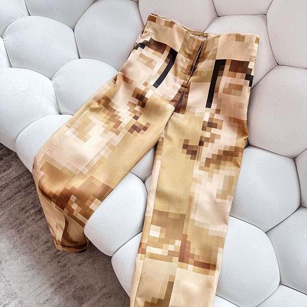 New Loewe Replica Pixelated Trousers Silk Satin loj71714 New Loewe Replica Pixelated Trousers Silk Satin loj71714