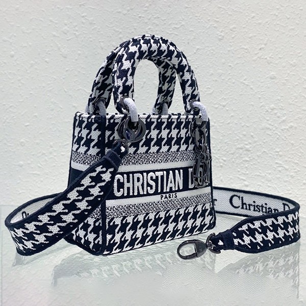Popular all over the world? Lady Dior replica LADY D-LITE mini bag houndstooth M0500BZAFM911