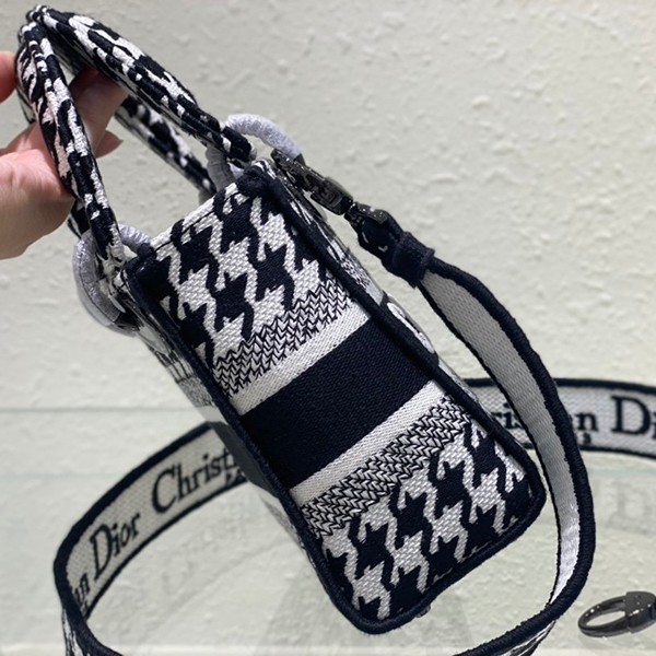 Popular all over the world? Lady Dior replica LADY D-LITE mini bag houndstooth M0500BZAFM911