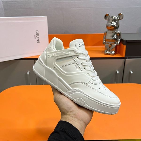 Rare Celine CT-07 N-grade rubber trim leather lace-up sneakers Cen06234