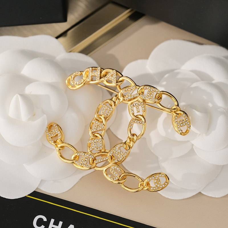 Rare color Chanel copy CC logo brooch shq59857