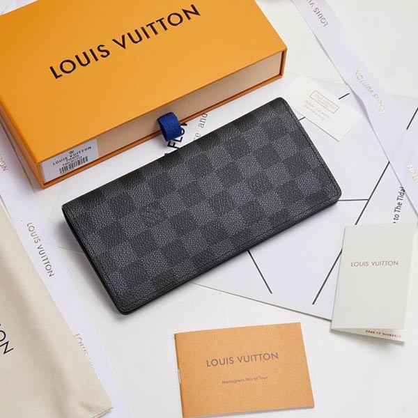 Louis Vuitton Long Wallet Replica Portefeuille Brazza Black M62665