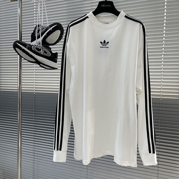 Very popular! Balenciaga x Adidas fake logo oversized long sleeve T-shirt bae21214 Very popular! Balenciaga x Adidas fake logo oversized long sleeve T-shirt bae21214