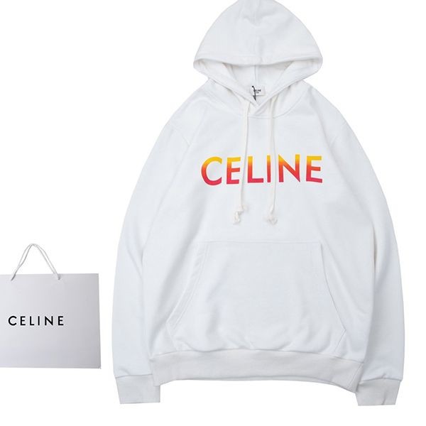 Celine ★ Logo Hooded Loose Sweatshirt Fake Cel54894 Sold Out