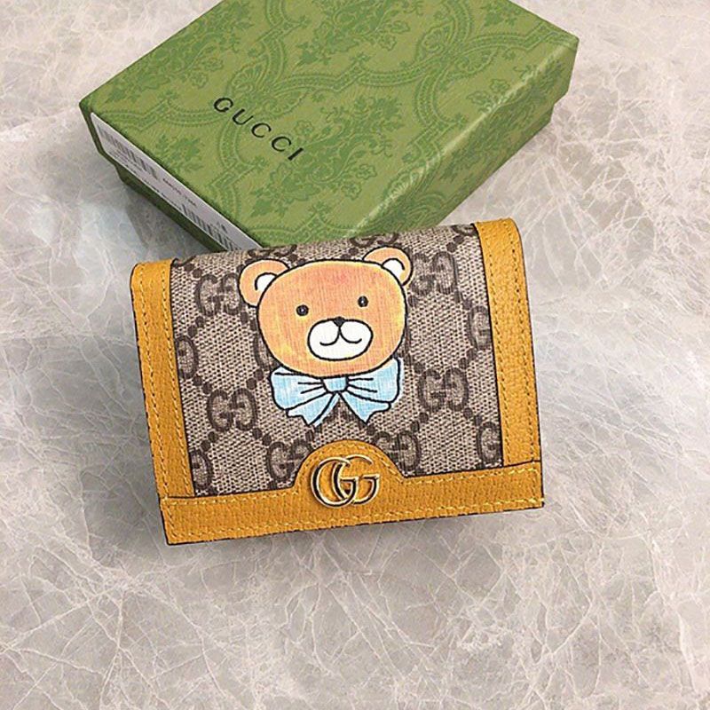 Very popular limited collaboration ★ KAI x Gucci Teddy Bear Wallet Mini Wallet Copy 660510 2YUAG 8695