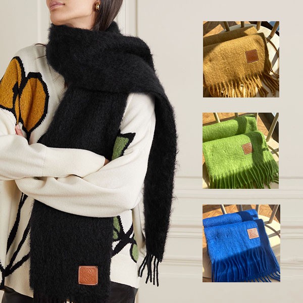 Rare Loewe wool mohair scarf replica in 4 colors F655254X01