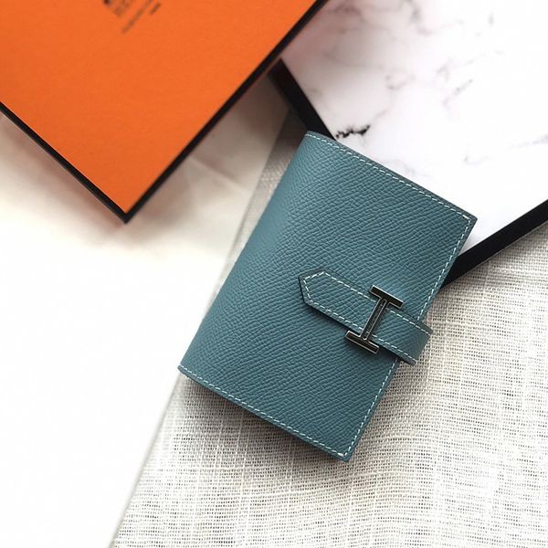 [Cute? New] Hermes Bearn replica mini wallet blue erh00826