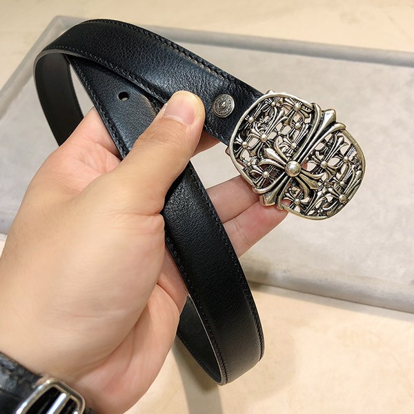 CHROME HEARTS CEMETERY BAG LEATHER BELT SUPER REPLICA CLASSIC OVAL CROSS LARGE