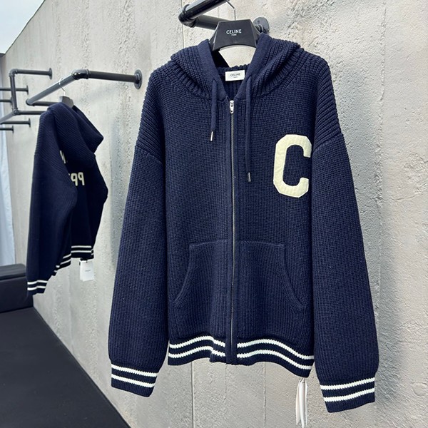 Very popular! Celine replica wool zip-up hoodie Cei03796