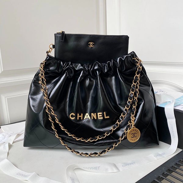 《24C》Very popular! Chanel 22 handbag copy horizontal type AS4486