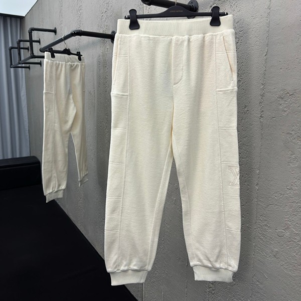 Classic Louis Vuitton Parody Quilted Textured Wool Pants 1AGJPQ