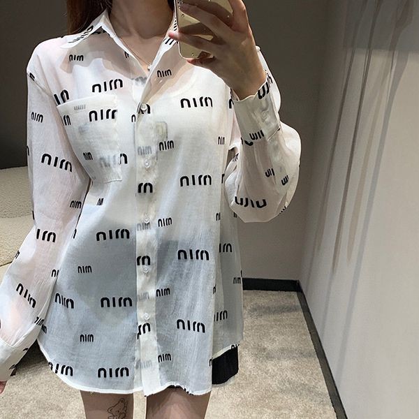 Limited quantity! Miu Miu printed long sleeve shirt replica myd34824 Limited quantity! Miu Miu printed long sleeve shirt replica myd34824